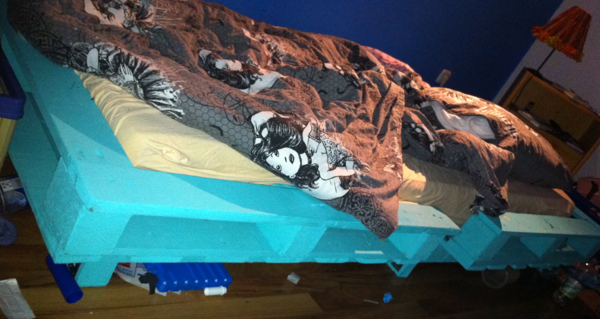 Bett aus europaletten, einfache variante palettenbett und ...