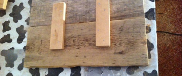 Eine Schranktür, bearbeitet - Palettenbett und Palettenmöbel