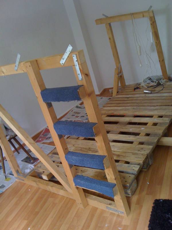 hochbettabbau - Palettenbett und Palettenmöbel : Palettenbett und