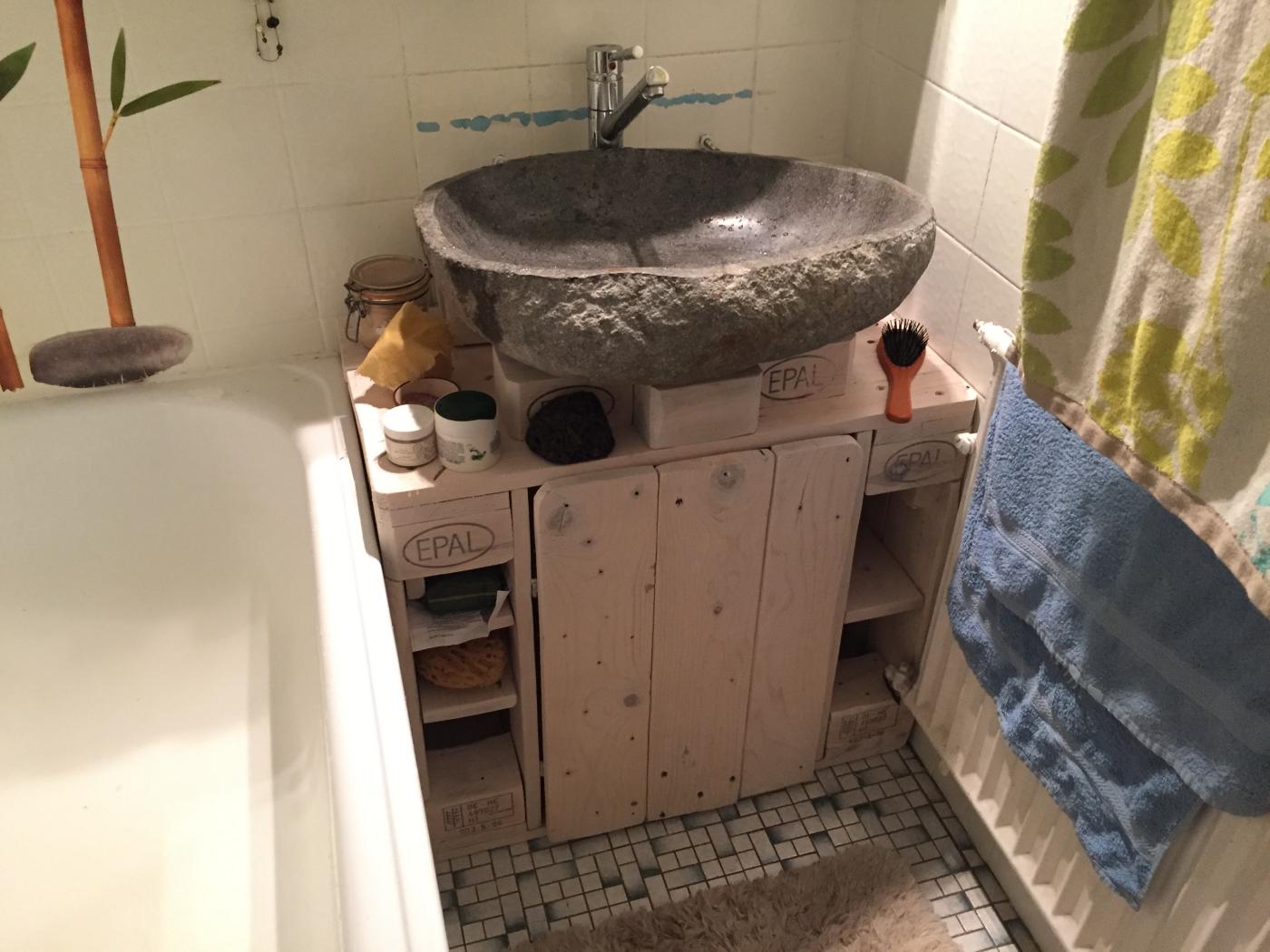 Waschbecken unterschrank: badezimmerschrank mk.2 aus palettenholz ... Badezimmerschrank selber bauen